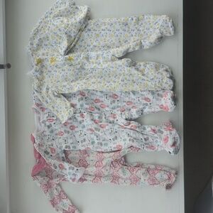 Set of 3 Sleepers | Little Me, Burt's Bees Baby & Carter's EUC